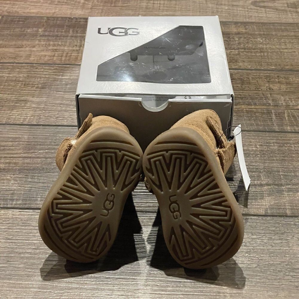 UGG I KEELAN Boot Infant 0/1 Chestnut Suede Shoes Fur Lined Winter Boots NEW - Picture 9 of 9